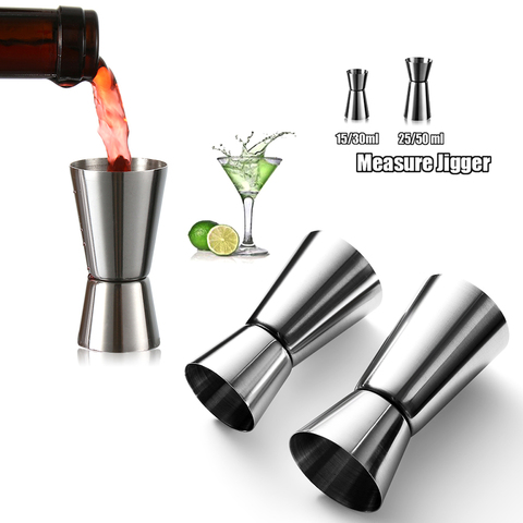 15/30ml ou 25/50ml en acier inoxydable Cocktail Shaker mesure tasse double coup boisson esprit mesure Jigger Gadgets de cuisine ► Photo 1/6