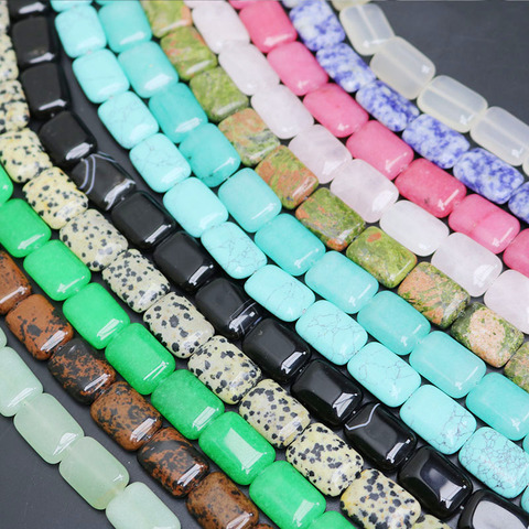 Fubaoying-grandes perles rectangulaires en opale naturelle, vert et rouge, pour la fabrication de bijoux ► Photo 1/6
