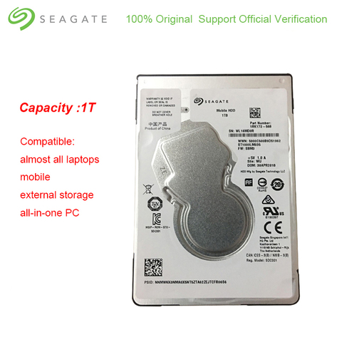 Seagate – disque dur interne SATA 2.5 de 3.0 pouces ST1000LM035, Cache de 64 mo, 5400RMP, pour ordinateur portable, 1 to ► Photo 1/6