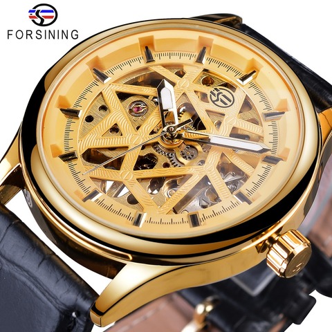 Forsining – montre-bracelet mécanique rétro pour homme, marque de luxe, mouvement d'engrenage doré, classique, Royal, à la mode ► Photo 1/6