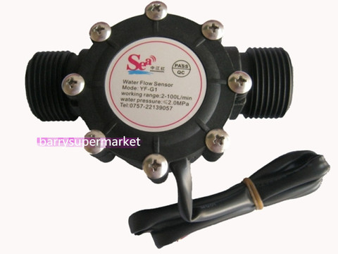 Capteur de débit d'eau DN25 DC3.5-24V 1 pouce 2-100L/min Hall débitmètre pompe à chaleur chauffe-eau débitmètre compteur ► Photo 1/6