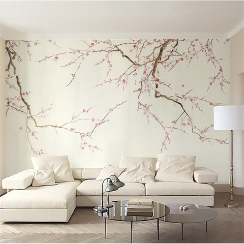 Wellyu-papier peint moderne avec prune chinoise, décoration murale 3 d ► Photo 1/1