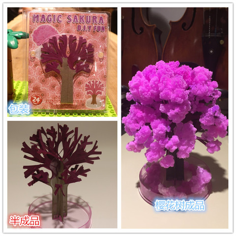 Sakura – arbre de croissance magique, papier de croissance magique, cadeau amusant pour enfants, éducation scientifique pour l'apprentissage, 12x12cm, 50g ► Photo 1/6