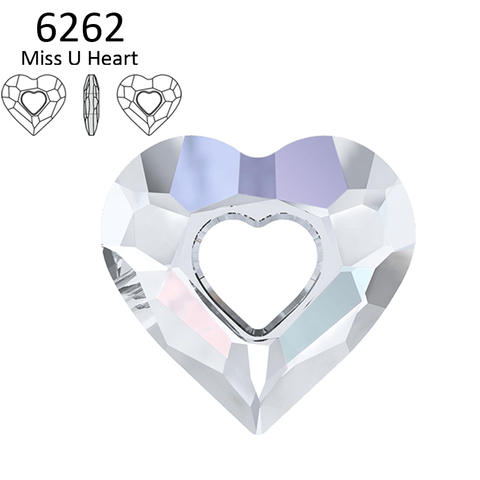 Pendentif cœur Miss U en cristal 100% ORIGINAL Swarovski, strass amples, pour la fabrication de bijoux DIY, fabriqué en autriche, 1 pièce, 6262 ► Photo 1/6