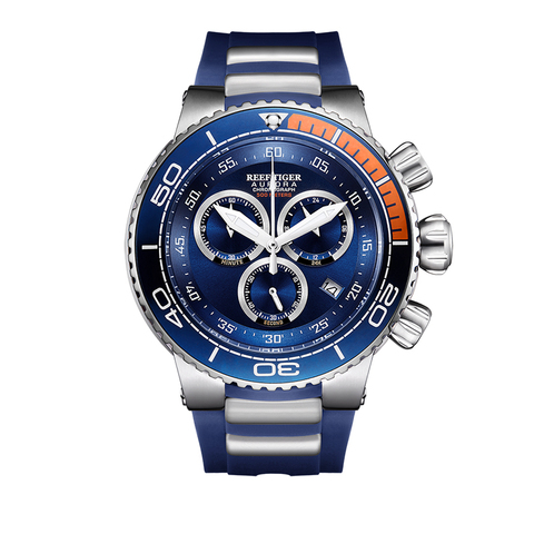 Le Sport bleu de luxe de tigre de récif/RT observe les montres militaires de mode d'acier inoxydable résistant à l'eau des hommes Relogio Masculino RGA3168 ► Photo 1/6