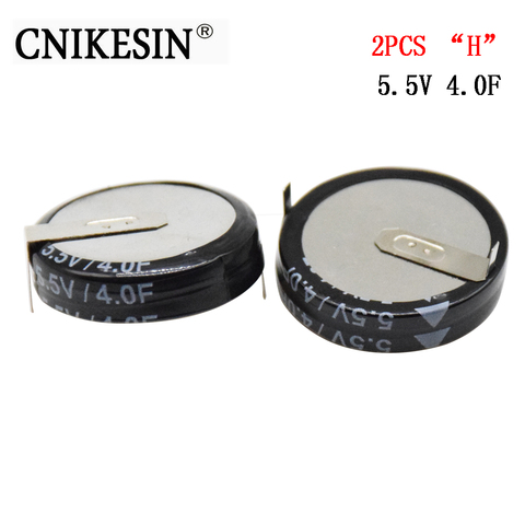 CNIKESIN 2 pcs Ultra Condensateur 5.5 v 4F Super Condensateur 4F 5 v style H Trou Traversant Condensateur Pour la promotion maintenant Le Prix Le Plus Bas ► Photo 1/6