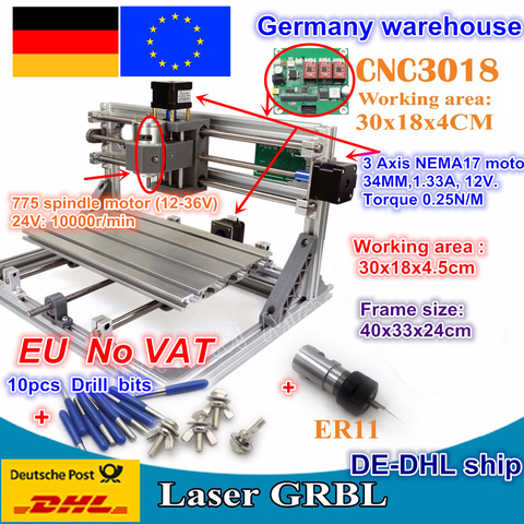 Mini Machine DE gravure Laser CNC 3018 graveur Laser bricolage passe-temps outils DE coupe ER11 GRBL pour bois PCB PVC Mini CNC routeur ► Photo 1/6