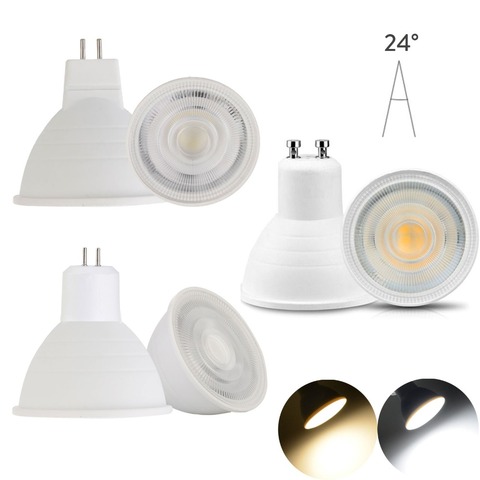 Spot lumineux LED GU10 7W MR16 GU5.3, lampe à intensité variable, puce COB, Angle de faisceau 30, ampoule pour lampe de Table Downlight 110V 220V ► Photo 1/6