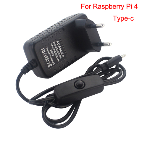 Alimentation électrique Raspberry Pi 4 5V 3a Type C avec interrupteur ON/OFF, chargeur EU US UK AU pour RPI 4 modèle B ► Photo 1/6