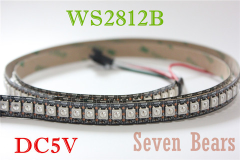 Bande lumineuse à 144 LED WS2812B, 144 diodes/m, puce RGB 5050, WS2811 IC, numérique, 5V, non étanche, 1M ► Photo 1/6