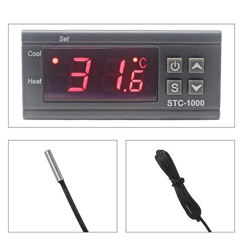 10A relais Thermostat pour incubateur 110 ~ 220VAC 12V 24V régulateur de température numérique régulateur deux relais sortie thermorégulateur ► Photo 1/6