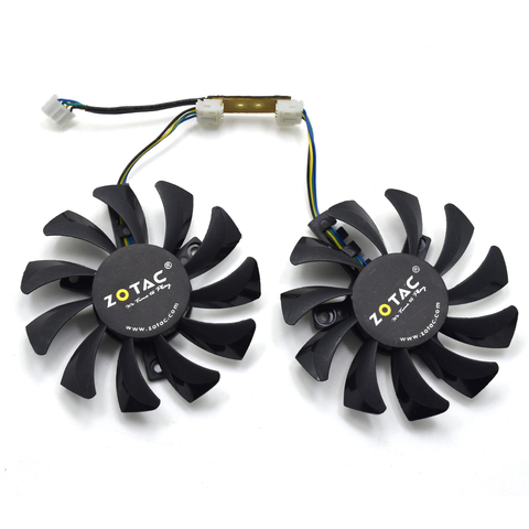 2 pcs/lot Apistek 75mm GA81S2U PFTB DC 12 V 0.38A 4Pin carte graphique Double Refroidisseur Ventilateur pour RX570 Zotac GTX 970 Carte Vidéo ► Photo 1/6