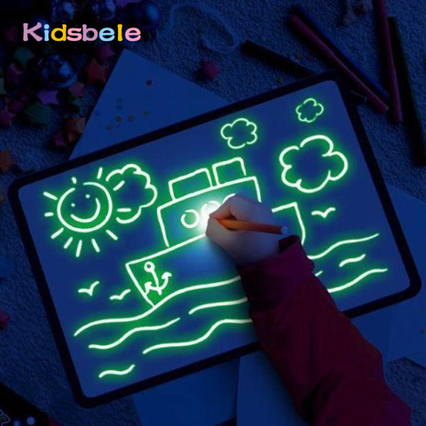 Grande taille illuminer la lumière planche à dessin dans l'obscurité enfants peinture jouet bricolage Educaitonal 2022 enfants jouets dessiner avec la lumière ► Photo 1/6