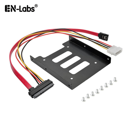 EN-Labs-câble combiné SATA et Power 22 broches, avec support de montage EN métal pour SSD de 2.5 à 3.5 pouces, adaptateur de disque dur pour PC et SSD ► Photo 1/5