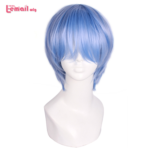 L-email-perruque Cosplay EVA Ayanami Rei, perruque Cosplay courte et bleue, poils synthétiques résistants à la chaleur ► Photo 1/4