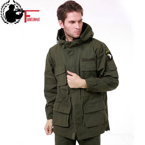 Vestes tactiques de Style militaire pour hommes, manteau de pilote de Camouflage, bombardier de l'armée américaine 101 ► Photo 1/6