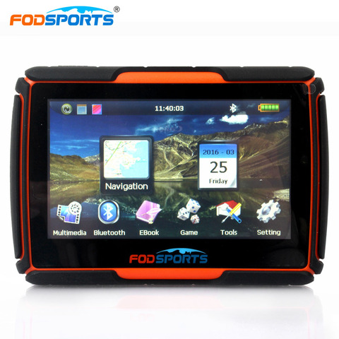 Fodsports 4.3 pouces moto navigation bluetooth moto GPS navigateur étanche 256MB 8GB IPX7 installation gratuite cartes ► Photo 1/6