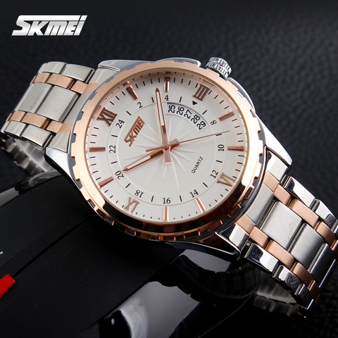 Skmei – montre à Quartz pour hommes, marque de luxe, entièrement en acier, horloge décontractée ► Photo 1/6