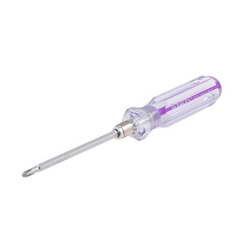 UXCELL Plus Récent 1 pièces 3mm Conseils Violet Clair En Plastique Poignée Fendue Tournevis Cruciforme ► Photo 1/2