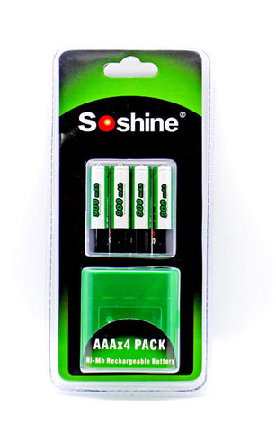 4 PCS/lot Soshine Rechargeable 1.2 V 900 mAh AAA Batteries NiMH AAA batterie pour appareils numériques ► Photo 1/4