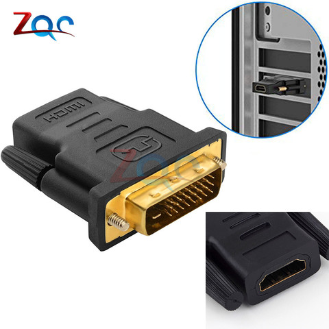 Câble adaptateur DVI 24 + 1 vers HDMI, plaqué or 24k, prise mâle vers femelle, convertisseur 1080P pour moniteur de projecteur HDTV ► Photo 1/6