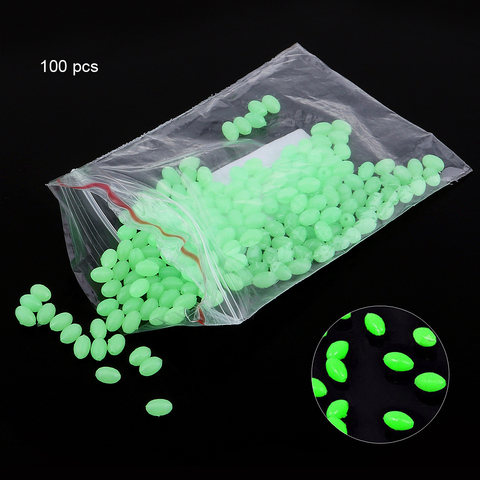 100 pcs/lot Durable ovale doux lumineux perles de pêche pêche en mer leurre flottant flotteur s'attaque ► Photo 1/6