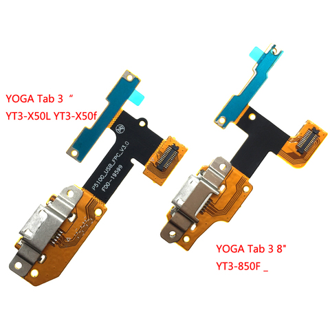 Prise de Port de charge USB Flex pour Lenovo YOGA Tab 3 YT3-X50L YT3-X50f YT3-X50 YT3-X50m p5100_usb_fpc_v3.0 câble USB YT3-850F _ 3 8