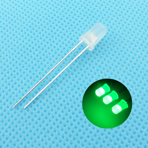 Diode électroluminescente LED ronde vert émeraude 5mm, brumgyultra, perle lumineuse diffuse, Kit de bricolage, 100 pièces/lot ► Photo 1/6