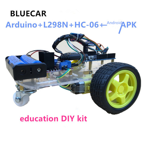 KIT de bricolage pour Maker SINONING, voiture bleue Arduino uno + L298N + hc-06 + Android APK ► Photo 1/1