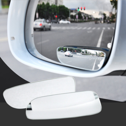 Miroir de vision arrière de Parking | Verre HD, style de voiture, rétroviseur de rétroviseur de stationnement, 360 degrés rotatif, réglable grand Angle, convexe, Angle mort, 2 pièces ► Photo 1/6