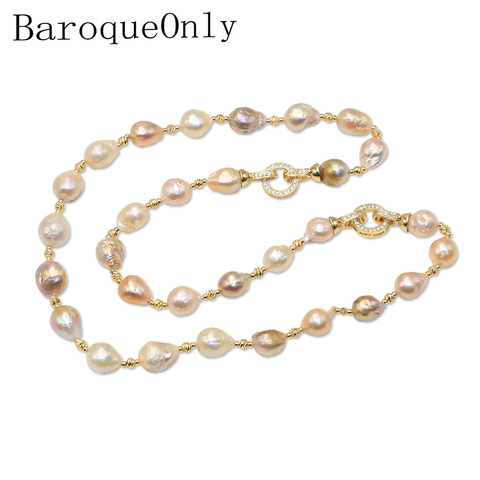 BaroqueOnly – collier de perles Edison d'eau douce 100% naturelles, ras du cou, Bracelet pull chaîne en forme de goutte ► Photo 1/6