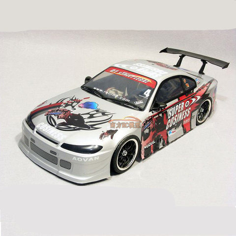 Hot Sale 2set/bag Silvia S15 PVC Painted Body Shell With Wind Tail Lampshade For 1/10 RC Hobby Racing Drift Car Free Shipping ► Photo 1/4