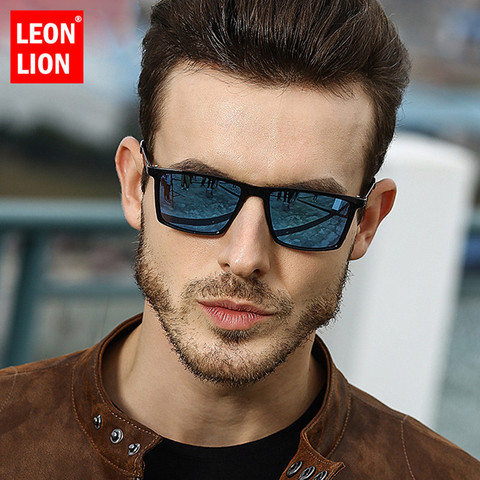 LeonLion – lunettes De Soleil polarisées carrées pour hommes, verres solaires rétro De conduite, UV400 De haute qualité, 2022 ► Photo 1/6