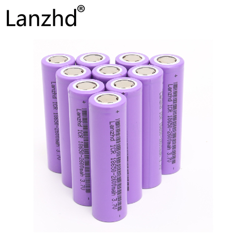 10 pièces rechargeables pour LG HG2 18650 Li-ion 3.7v, Batteries au lithium ICR 26F pour lampes de poche Led, capacité 2600MAH ► Photo 1/6