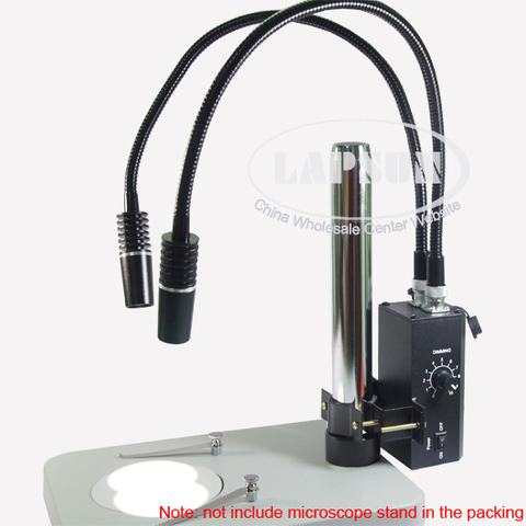Lampe illuminateur double col de cygne LED 6W, Source de lampe pour l'industrie Microscope stéréo, lentille caméra loupe 110V-240V adaptateur D-6 ► Photo 1/5