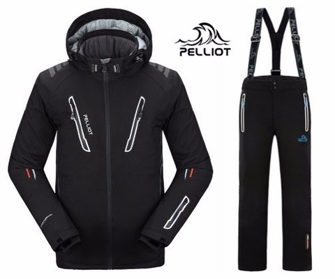 Livraison gratuite garantie authentique! Pelliot homme Ski costumes veste + pantalon hommes imperméable, thermique coton rembourré Snowboard ► Photo 1/1