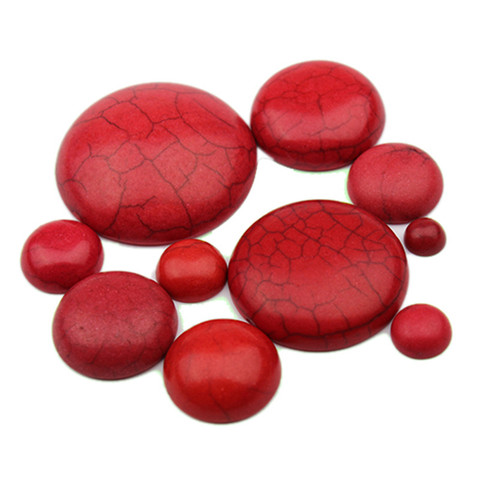 50 pcs/paquet 6-30mm demi-rond rouge pierre dos plat perles de pierre naturelle Cabochon pour la fabrication de bijoux à bricoler soi-même matériel pierre F2047 ► Photo 1/6