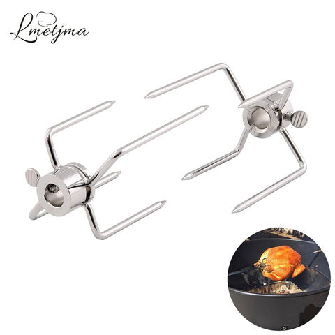 LMETJMA fourchettes BBQ en acier inoxydable | Ensemble de 2 pièces/ensemble, fourchettes de BBQ, charbon de bois, Grill de poulet, fourchette à viande, outil de barbecue KC0149 ► Photo 1/6