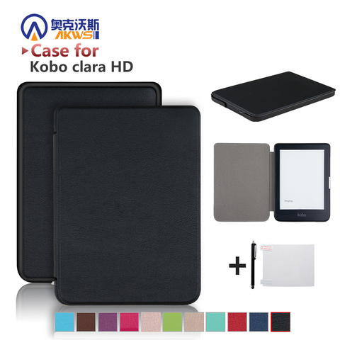 Étui mince pour Kobo Clara HD 6 pouces Ebook N249 coque de protection intelligente sommeil automatique/couverture de réveil peau d'ereader en cuir d'unité centrale ► Photo 1/6