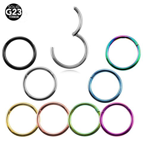 1 pc Titane Articulé Segment Nez Anneaux Lip Sourcils Mamelon Clicker Oreille Septum Helix Conch Daith Cartilage Tragus Piercing Bijoux ► Photo 1/6