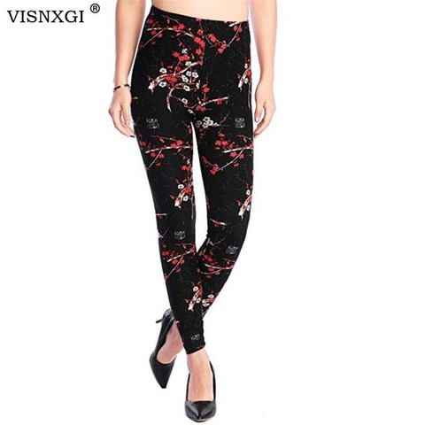 Nouveau 2022 Imprimer Fleur Leggings Leggins Plus Taille Legins Guitare Plaid Mince Neuf Pantalon De Mode Femmes Vêtements Aptitud Pantalon ► Photo 1/6