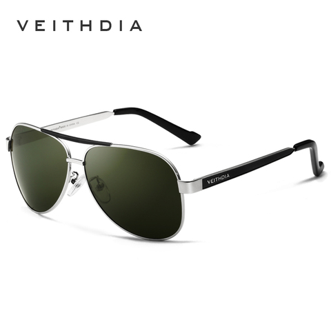 VEITHDIA – lunettes de soleil polarisées pour hommes, miroir en verre, lentille verte, Vintage, accessoires Oculos 3152 ► Photo 1/5