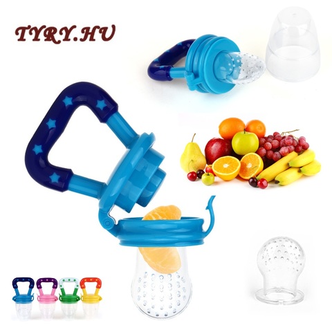 TYRY.HU 1PC Baby Teether Nipple Fruit Food Feeding Tool Silicona Pacifier Safety Feeder Bite Food BPA Free Silicone Teethers ► Photo 1/6