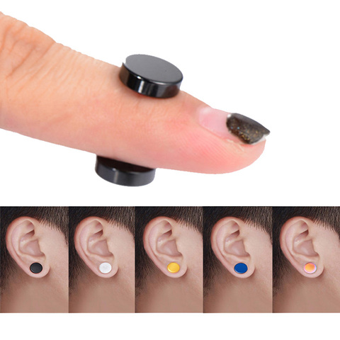 Boucles d'oreilles avec aimant magnétique pour hommes, femmes et enfants, 1 pièce, 6/8/10/12mm, Punk, populaire, Non Piercing ► Photo 1/6