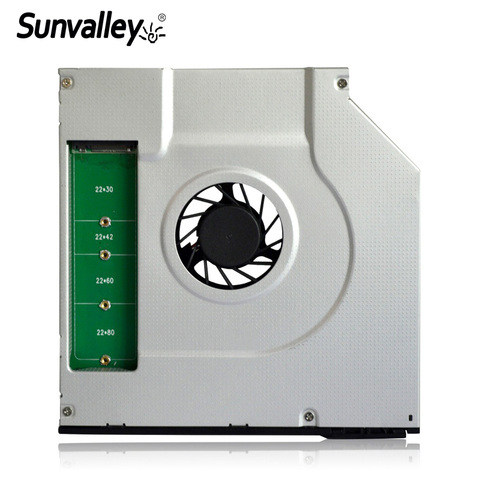 Sunvalley-disque dur SSD, SATA 3, 9.5mm, clé NGFF, avec capacité de boîtier en aluminium mm, Caddy, SATA 3, DVD/CD-ROM, pour ordinateur portable ► Photo 1/6