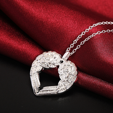 N357 – collier avec ailes d'ange en forme de cœur pour femme, bijou à la mode, élégant, couleur argent, offre spéciale, livraison gratuite ► Photo 1/3