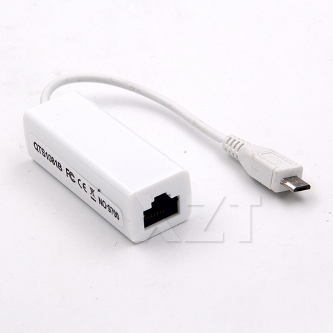 Connecteur de carte Micro USB vers lan pour tablette 2.0, 5 broches, 10/100 mâle RJ45 femelle, adaptateur carte réseau Ethernet ► Photo 1/5
