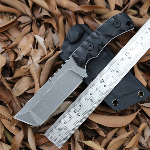 GODFUR Hummer Fixe lame couteau G10 poignée extérieure mountaineer camping outils de chasse tactiques de survie portable couteaux K gaine ► Photo 1/1