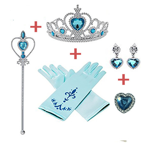 5 pièces/lot Disney princesse beauté mode jouets semblant jouer congelés accessoires amour collant diamant couronne magique barre couronne ► Photo 1/4