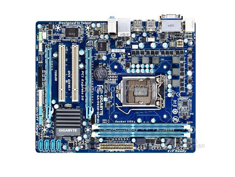 Carte mère gigabyte GA-H61M-D2P-B3 1155 originale, composant pour ordinateur de bureau, compatible avec processeurs I3, I5, I7, H61, modèle DDR3 H61M-D2P-B3, livraison gratuite ► Photo 1/1